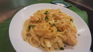 Tagliatelles aux crevettes simple et délicieuse طاكلياطيل بالقيمرون [upl. by Ahtram]