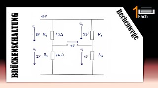 Brückenschaltung mit Widerständen – einfache Rechenwege abgeglichen  oder nicht [upl. by Janek]