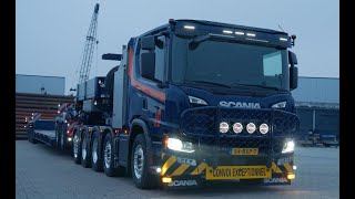 Scania P560 10x4 met Nooteboom 25 dieplader H van Dieren Hei en Waterwerken [upl. by Nodlehs368]