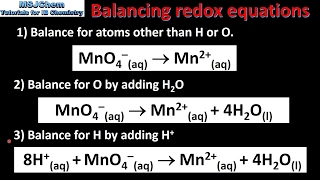 R322 Balancing redox equations in acidic solutions [upl. by Ahsienat]