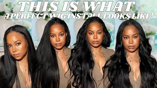 NEW THE PERFECT BLEND NATURAL V PART WIG INSTALL FOR BEGINNERS  UNICE [upl. by Adirf]