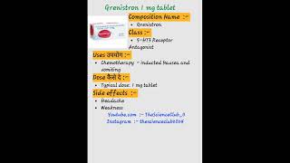 Grenistron 1 mg tablet kaise use karte hai or kon si bimari me kam aati hai shortvideo post [upl. by Netsyrk551]