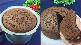 Christmas Special Easy Chocolate Sponge Cake In Pressure Cooker  Chocolate Cake Recipe  Xmas Cake [upl. by Zane]