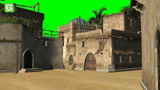 desert city green screen video background 03  free use [upl. by Norihs]