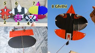 8 Ghithi patang making with Pharmula  Smallest Patang to Biggest Tukkal Making and Flying Test [upl. by Haneehs627]