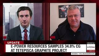 Inside The Boardroom EPower Resources Samples 348 Cg at Tetepisca Graphite [upl. by Alilad]