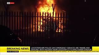 Leicester City owner helicopter crash outside Leicester stadium [upl. by Attenaj]