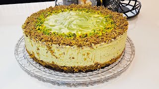 No Bake Dubai Pistachio Chocolate CheesecakeDubai Schokoladen Käsekuchen Torte cremig und lecker 😍 [upl. by Francklin]