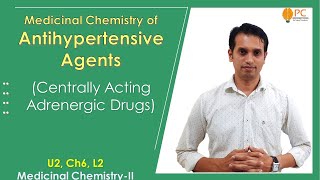 Antihypertensive Drugs Medicinal Chemistry part 3 Centrally Acting Adrenergic Drugs [upl. by Pitarys]