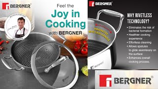 Bergner TriPly Stainless kadhai with honey comb coating BergnerIndiaCookware⁠ ​⁠ [upl. by Vine211]