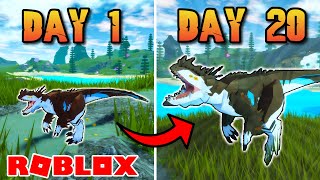 I Survived 20 DAYS as a HYBRID DINOSAUR in Roblox [upl. by Darlleen137]