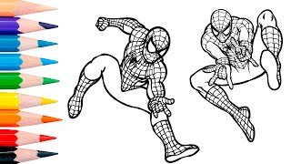 Spiderman Coloring Pages  Marvel Coloring Pages [upl. by Acus]