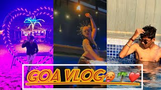 Goa party trip 🌴❤️✈️ goa bagabeach beach chill trending friends vlog love [upl. by Aihsilat]