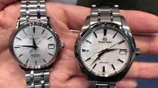 SEIKO SRP843 Fuyugeshiki and Grand Seiko SBGA211 Snowflake comparison video 1 Ultra HD セイコー プレザージュ [upl. by Eybbob481]