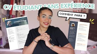 Comment faire un CV pour un JOB ÉTUDIANTS Stage alternance   Avec paspeu dexpérience [upl. by Nilo]