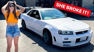 RARE R34 SKYLINE BURNOUT GOES TERRIBLY WRONG DESTROYED [upl. by Jaela]