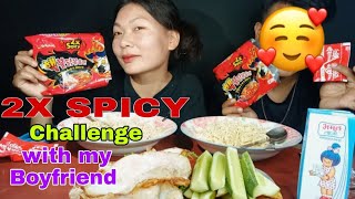 2x Samyang Spicy Challenges with Boyfriend 😆 Im the winner🥰 [upl. by Aarika92]