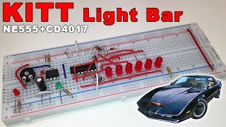 LED Chaser KNIGHT RIDER  NE555  CD4017 [upl. by Nilac447]