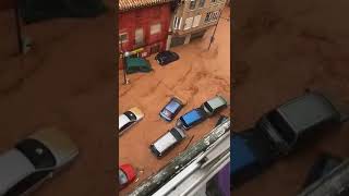 Utiel Valencia in Spain today flashflood neiperte flood news floods floodspain weather fyp [upl. by Oicneserc]