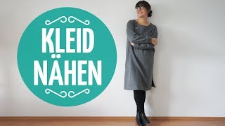 Gemütliches Kleid nähen  Aus Strickstoff [upl. by Scully]