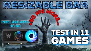 Resizable BAR ONOFF  TEST IN 11 GAMES  Intel Arc A770 16GB  i9 14900K  1080p  Benchmark [upl. by Blas]