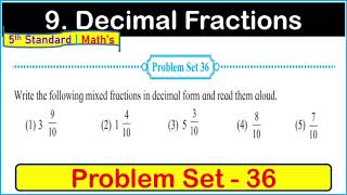 Problem set 36 5th standard Math Chapter 9 Decimal Fractions  Problem Set 36 Chapter 9 math [upl. by Ttemme802]