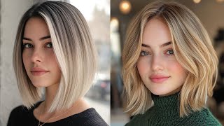 Bob Haircuts For Fine Hair Over 40 Chin Length Bob With Bangs Shoulder Length Bob Haircut [upl. by Nerua973]