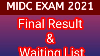 MIDC Exam Results and Waiting List Documents Verification Dates Schedule [upl. by Zanahs455]