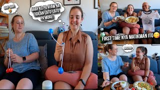 My German friend visited us and tries for the first time Filipino foodLatolato challenge [upl. by Iztim]