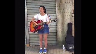 14歳の幾田りらikura YOASOBI 路上ライブ ヒカリへmiwa cover 2015年8月2日 14yearold [upl. by Nnaacissej]