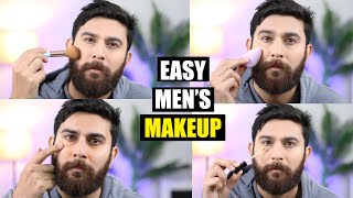 Simple Everyday Mens Makeup Tutorial for Beginners  Affordable Makeup Kit for Men  Natural Look [upl. by Nnasor529]