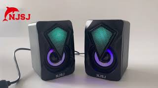 NJSJ H128 RGB gaming speaker with rgb lightmini speakerUSB speaker [upl. by Aved17]