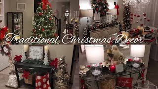 🎀🍬🌲TRADITIONAL CHRISTMAS DECOR INSPIRATION🌲🍬🎀 DECORATE FOR CHRISTMAS WITH ME🌲 DECORATE ON A BUDGET🌲 [upl. by Hilten772]