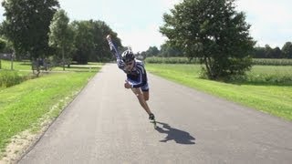 Inline Skate Double Push Technique Slowmotion Mark Horsten [upl. by Male]