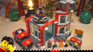 Build ⏩ LEGO City Fire Station 2019 version set 60215 [upl. by Aisylla498]