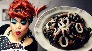 Squid Ink Pasta Kraken Halloween Pasta  Just Eat Life [upl. by Akieluz849]