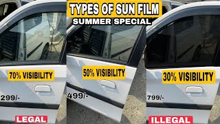 WATCH BEFORE INSTALLING SUN FILM DURING SUMMER  TYPES OF SUN FILM [upl. by Eirak]