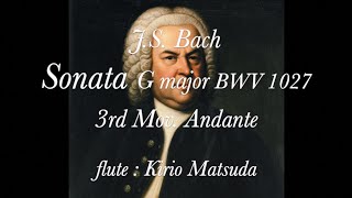 Sonata G major BWV 1027  III Andante JS Bach flute  Kirio Matsuda [upl. by Gabey474]