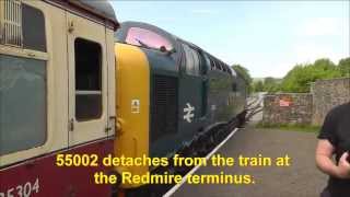 Class 55 No Deltic 55002 at the Wensleydale Diesel Gala  8th June 2013 [upl. by Ardnoik285]