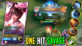 LAYLA ONE HIT SAVAGE BUILD Layla New Best BUILD AND EMBLEM  Build Top Global Layla 2024  MLBB [upl. by Angeli]