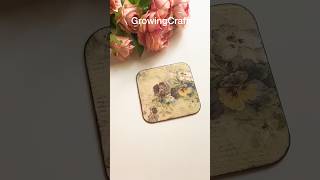 Best Coaster Making with Decoupage Art  Rice Paper  1 DIY craft ideas [upl. by Ynahirb671]