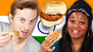 People Try Indian Street Food [upl. by Aiblis354]