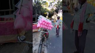 Hard Working Old Man Selling Cotton Candy On Cycle in india shorts [upl. by Acirahs492]