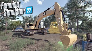 DIGGING HUGE WATER LINE FOR A CUSTOMER  FS22 RP [upl. by Carrissa]