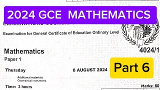 ECZ 2024 GCE maths paper 1 Q15 to 17 [upl. by Norod]