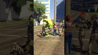 GTA 5  HULK SAVED SPIDERMAN🔥🤯FROM PREDATORS😱 shorts [upl. by Aniweta606]