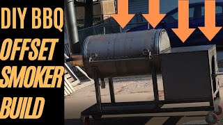 Offset Smoker Build 82 gallons DIY Texas Style Offset Smoker [upl. by Terrag]