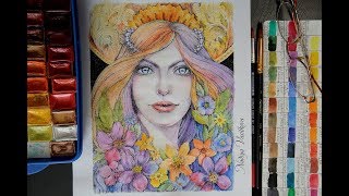 pointillism WATERCOLOR art [upl. by Aicekal]