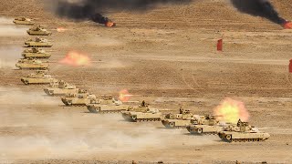 Massive Number of US M1 Tanks Conduct Insane Live Fire Drill in Desert [upl. by Anitsugua]