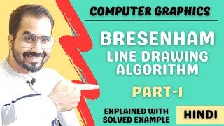 Bresenham Line Drawing Algorithm Part1 Explained with Solved Example in Hindi l Computer Graphics [upl. by Eicaj]